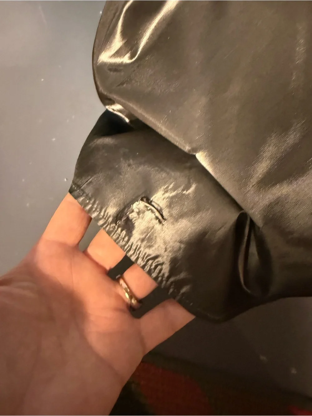 Y2K Scott MClintock satin taffeta grey metallic evening skirt- S